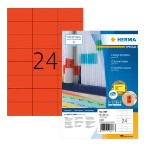 Nalepnice HERMA crvene 70X37mm A4/24 100 listova