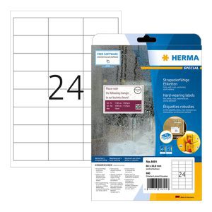 Nalepnice HERMA nepoderive 66X33.8mm A4/24 25 listova