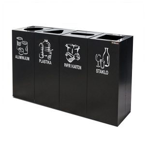 Set kanti za reciklažu Eko sa inox poklopcem